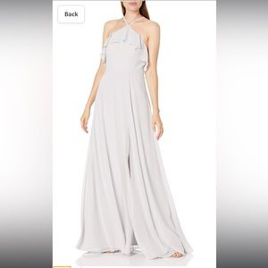 Jenny Yoo Jada Opal Grey Luxe Chiffon Dress